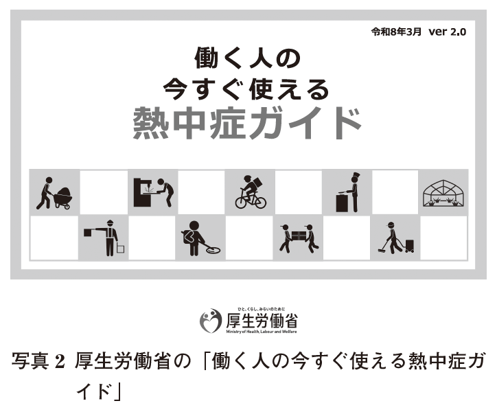 写真２　厚生労働省の「働く人の今すぐ使える熱中症ガイド」
